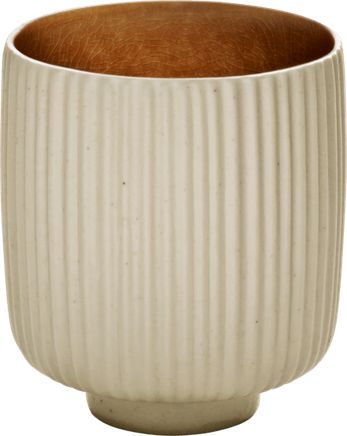NARA BROWN - Чашка без ручек с рельефным бортиком D=8 см, H=9,5 см 320 мл цвет: бежево-коричневый; керамика NARA BROWN артикул 7015450/016150, PLAYGROUND