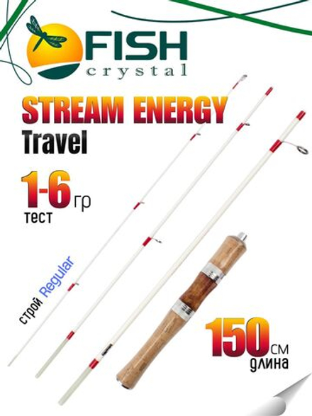 Удилище спиннинговое STREAM ENERGY TRAVEL 4-х частное, длина 1,5 м, тест 1-6 г