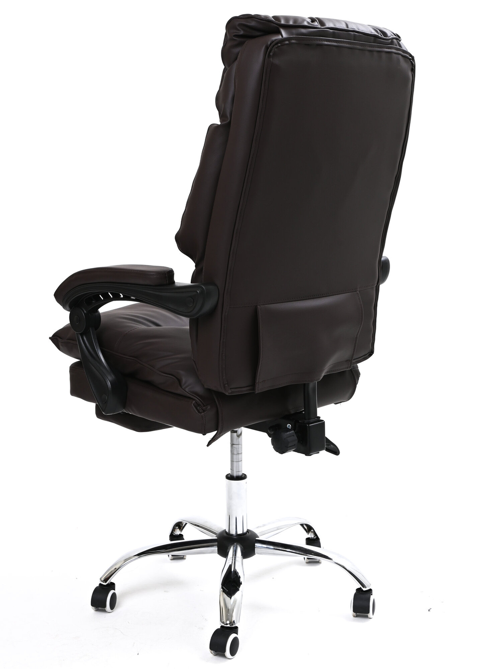 Компьютерное офисное мягкое кресло KRESLO COMFORT, обивка экокожа, цвет:коричневый