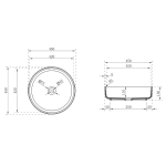 Раковина прозрачная Vincea VBS-6T16B, 450*450*130, накладная, цвет черный,
