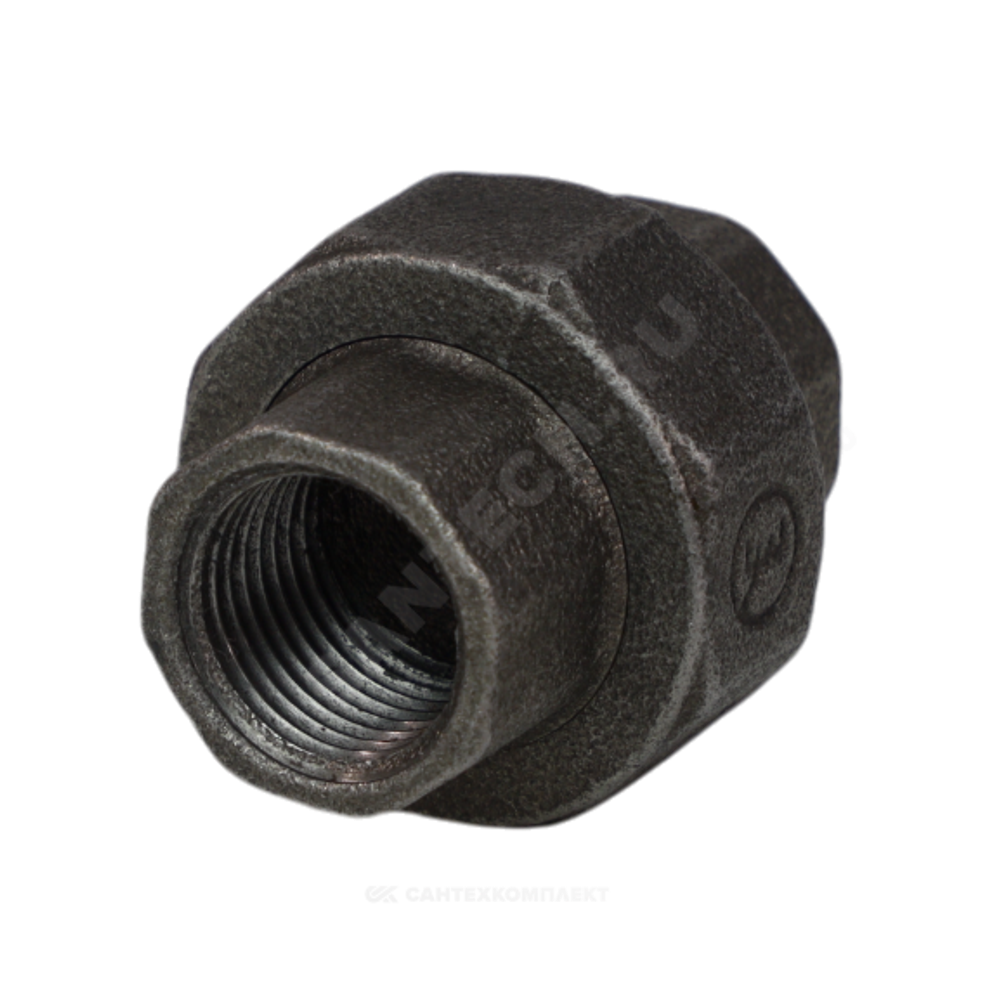 Соединитель прямой американка чугун Ду 15 (1/2") ВР/ВР конусный Fittex PLUS