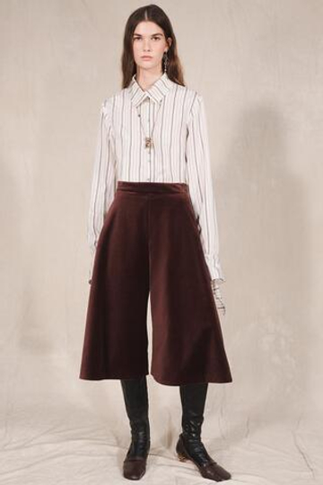 ZARA БАРХАТНЫЕ ШИРОКИЕ ШОРТЫ — LIMITED EDITION, БУРГУНДИ