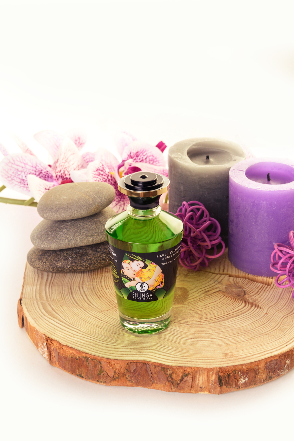 Массажное масло Shunga Organic Зеленый чай возбуждающее натуральное 100 мл