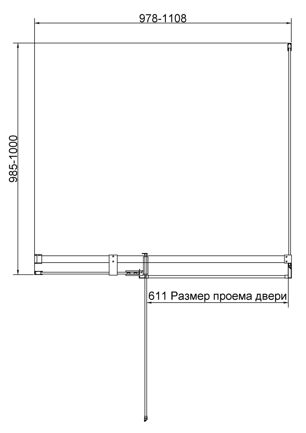 Душевой уголок Vincea Экстенза (Extenza) VSR-4EX101110CL, 1000/1100*1000, хром, стекло прозрачное