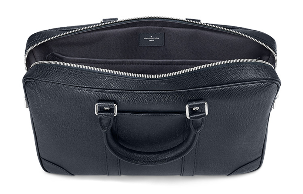 LOUIS VUITTON Cow Leather Laptop Bag, Shoulder Bag, Crossbody Bag, Handbag, Briefcase Small Men"s Dark Blue