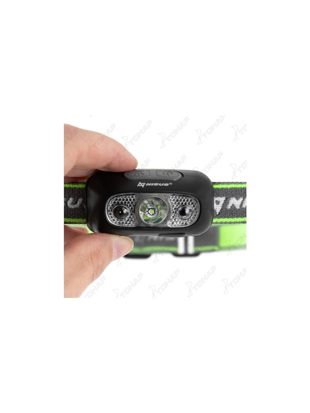 Фонарь налобный NISUS 3056S, сенсорный 120 LM, IPX4, USB 3056S
