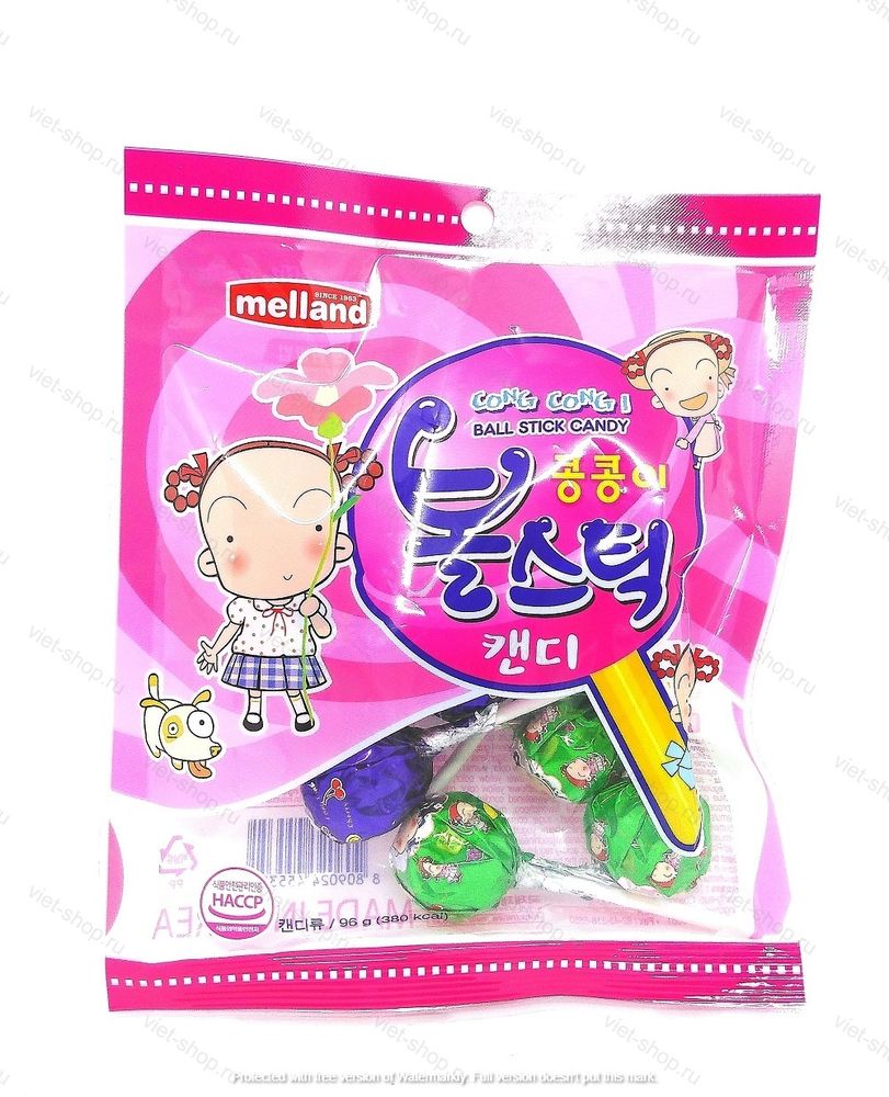 Карамель "Cong-cong-I ball stick candy", Корея. 96 гр.