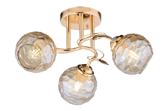 Люстра потолочная Rilon 06668/3 GOLD, 3×40 Вт, золотая