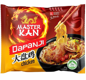 Лапша быстрого приготовления Мастер Кан Dapanji с курицей, 97 г (Китай)