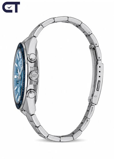 CASIO EFV-C110D-2BDF EDIFICE мужские наручные часы — аналогово-цифровая модель с объёмным синим циферблатом