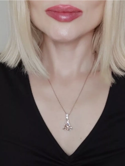 Подвеска на цепочке Россыпь из белых камней Swarovski