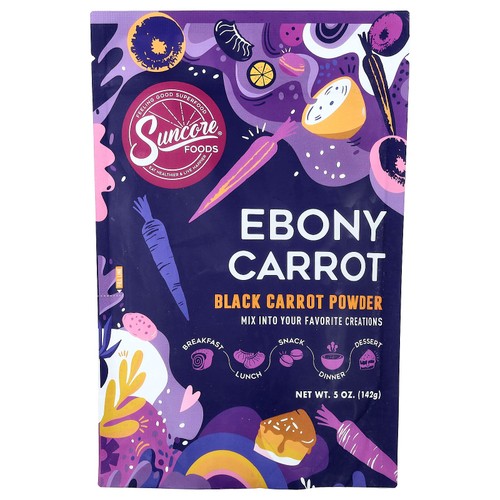 Suncore Foods, Ebony морковь, порошок из черной моркови, 142 г (5 унций)