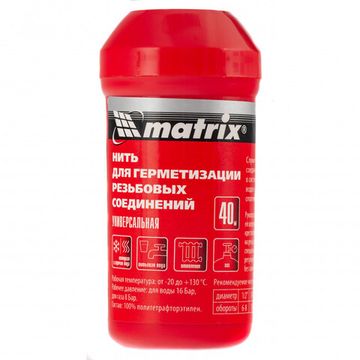 Нить для герметизации резьбовых соединений, универсальная, 40 м. Matrix 88887