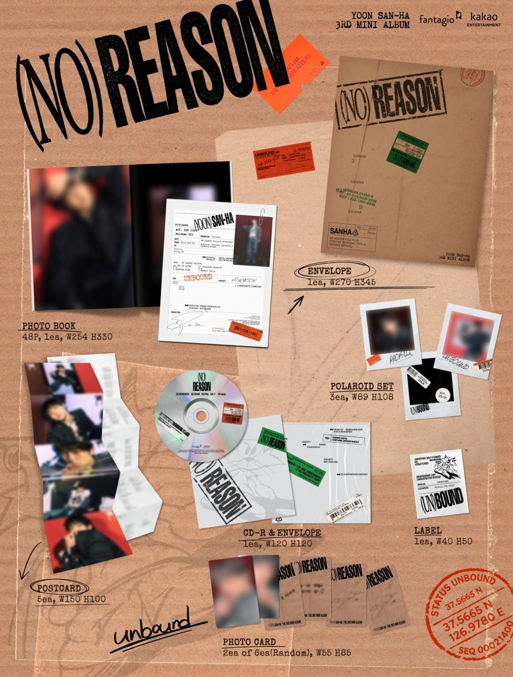 Альбом YOON SANHA - NO REASON 3rd Mini Album RANDOM Version