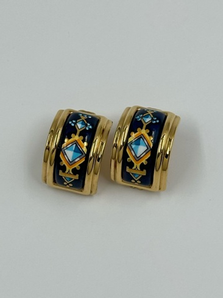 Клипсы с эмалью Hermes