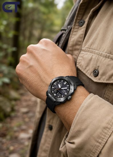 CASIO PRW-6900Y-1DR PRO TREK мужские наручные часы — PRO TREK с металлическим восьмиугольным безелем, Triple Sensor и радиосинхронизацией