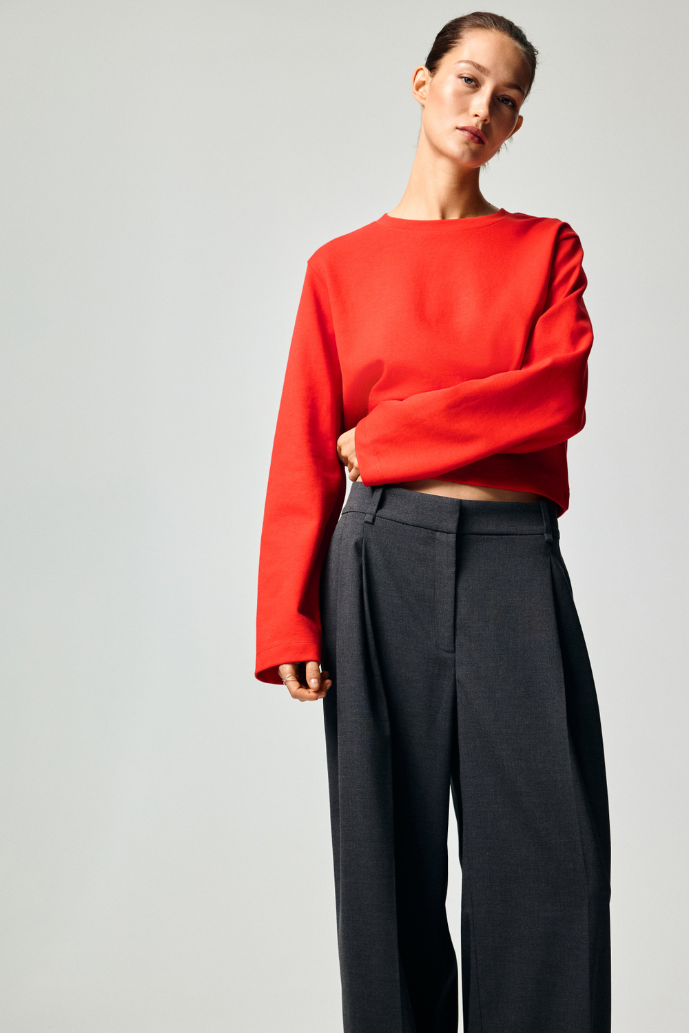 Короткий топ из интерлока - H&M