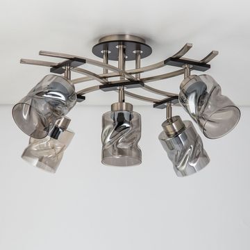 Люстра с поворотными плафонами 5*E27 CL142155 хром/черный Мерида Citilux