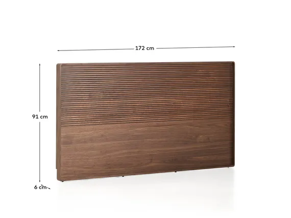 Изголовье кровати Norlen с LED-подсветкой, 172х91 см, темный орех