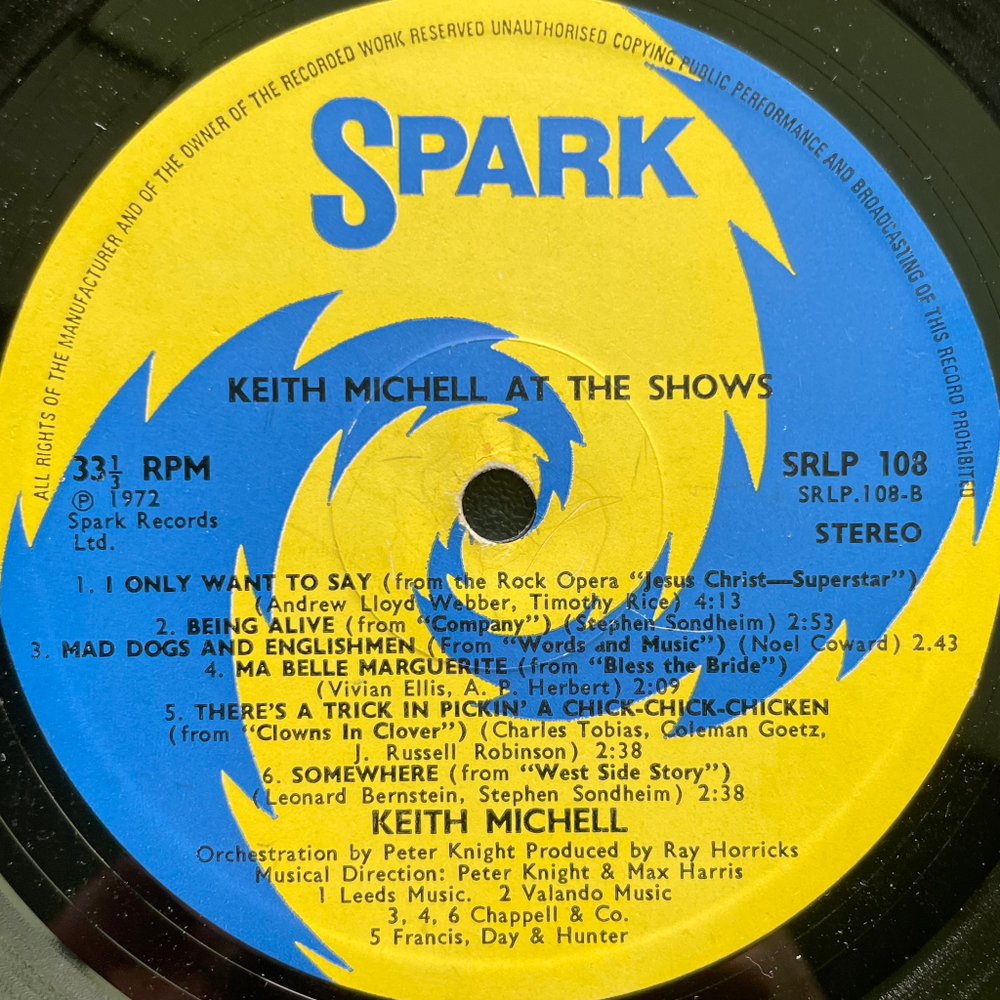 Keith Michell ‎– At The Shows (Англия 1972г.)