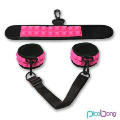 Розовые наручники Resist No Evil Cuffs (Цвет: розовый с черным)