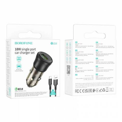 Автомобильное зарядное устройство на Type-C Borofone BZ23 QC3.0