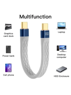 Короткий кабель Thunderbolt 3 Тайпси 13 см 5А 240w