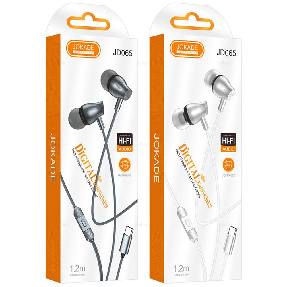 Проводные наушники JOKADE JD065 для устройства Type-C 1.2m