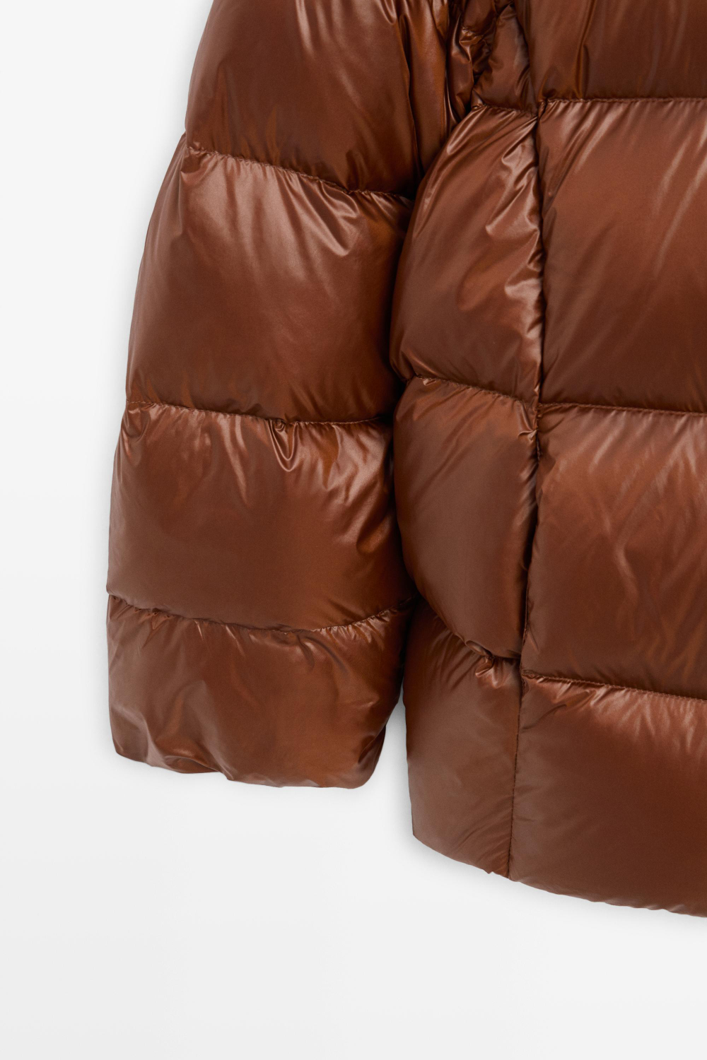 Massimo Dutti Сатиновый пуховик, карамельный