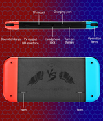 Портативная игровая приставка X80 16 GB, 20000 встроенных ретро-игр, 7,0 дюймовый экран, сини-красный