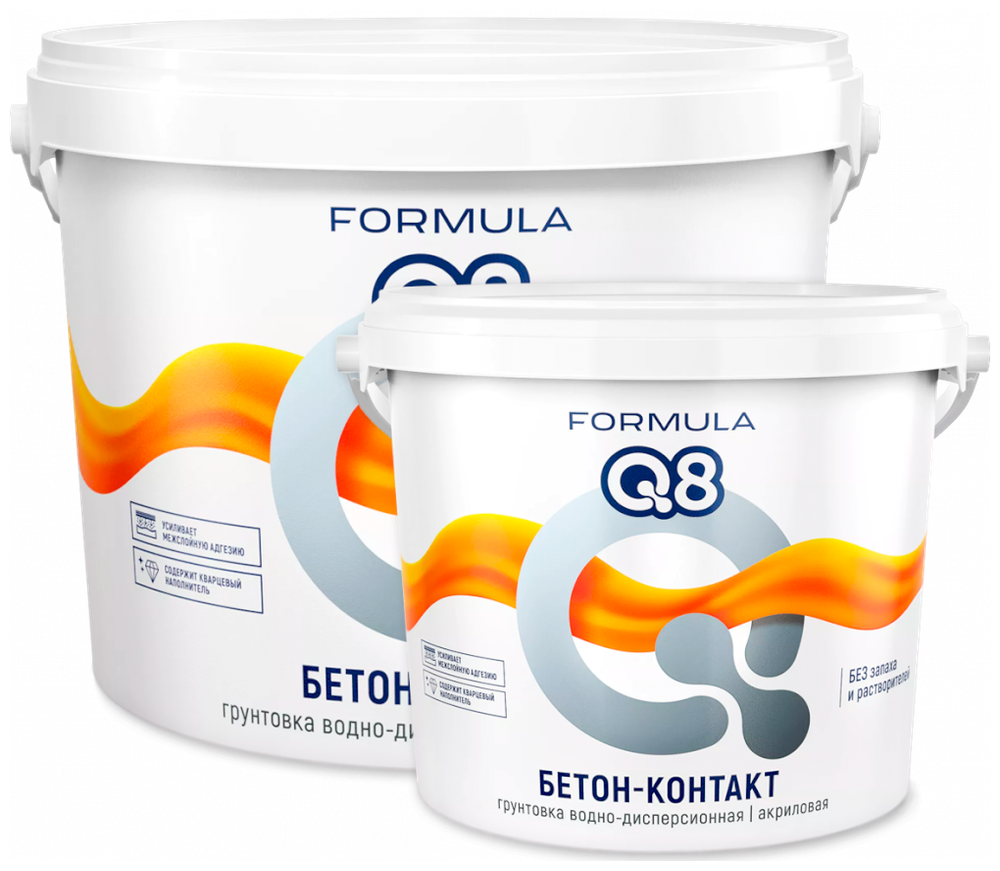 Грунтовка водно-дисперсионная Formula Q8 бетон-контакт, 12 кг