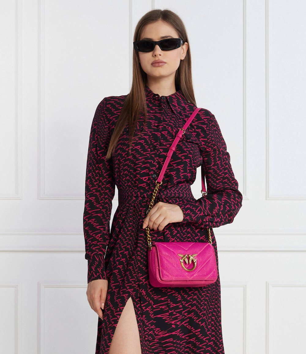 Кожаная сумка-мессенджер LOVE CLICK MINI Pinko - розовый(100067 A17J)