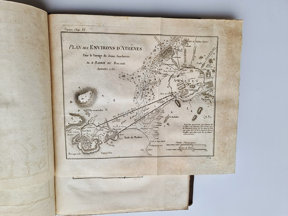 "Voyage du jeune Anacharsis en Grece, dans le milieu du quatrieme siecle avant lere vulgaire"  Par Jean-Jacques Barthelemy  1825 г.   Антикварная книга
