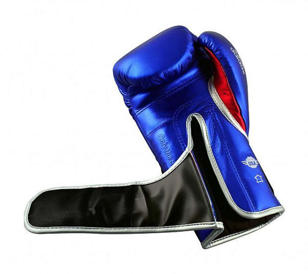 Перчатки боксерские AdiSpeed Metallic сине-красно-серебристые adiSBG501ProM