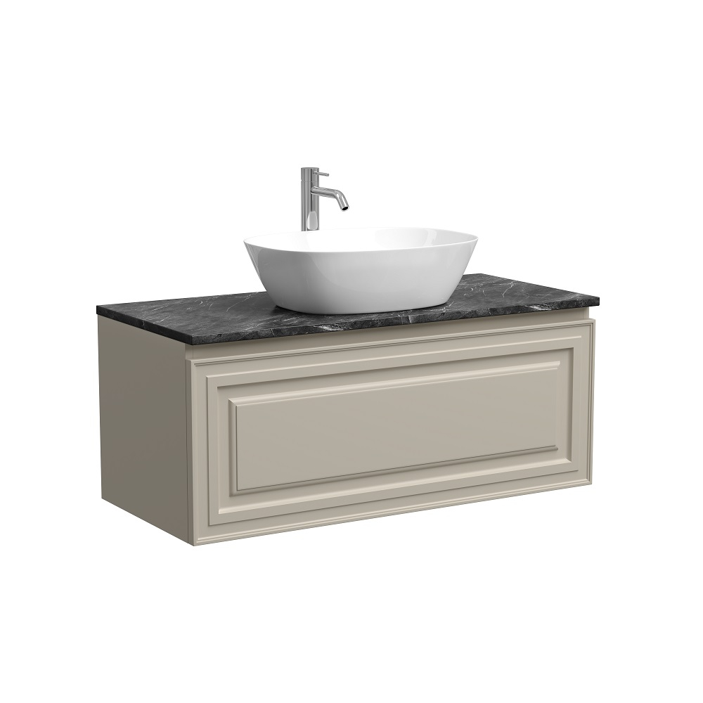 Тумба подвесная Sancos Very, Beige Soft 995х445х406, под столешницу с отверстием под смеситель, цвет Black Sky, арт. VR100CE