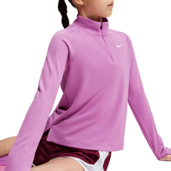 Футболка для девочки Nike Girls Dri-FIT Long-Sleeve 1/4-Zip - light magenta/white