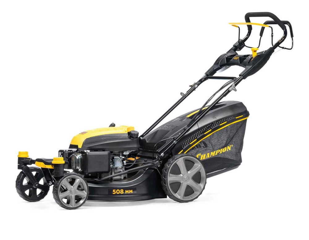 Газонокосилка CHAMPION LMZ5130/2 (3кВт привод508мм 65л 25-75мм 1рычаг/6, 38,5кг4в1 4колеса2разблок)