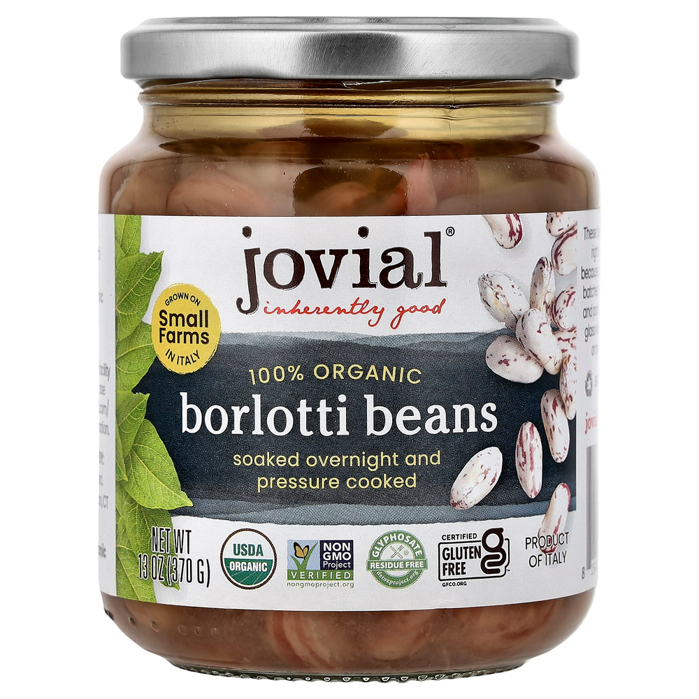 Jovial, 100% органическая фасоль борлотти, 370 г (13 унций)