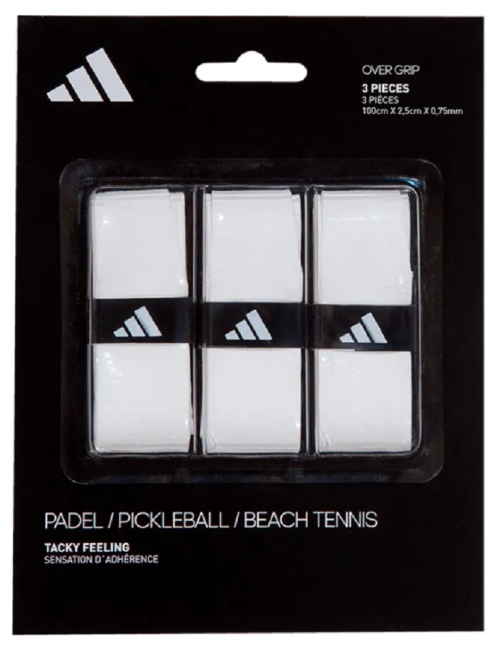 Намотки для падел Adidas Padel Overgrip Tacky Feeling 3P - white