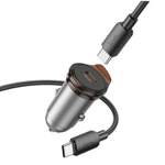 Автомобильное заряд. устр. Hoco NZ16 с шнуром Type-C на Type-C 1C 30W серое