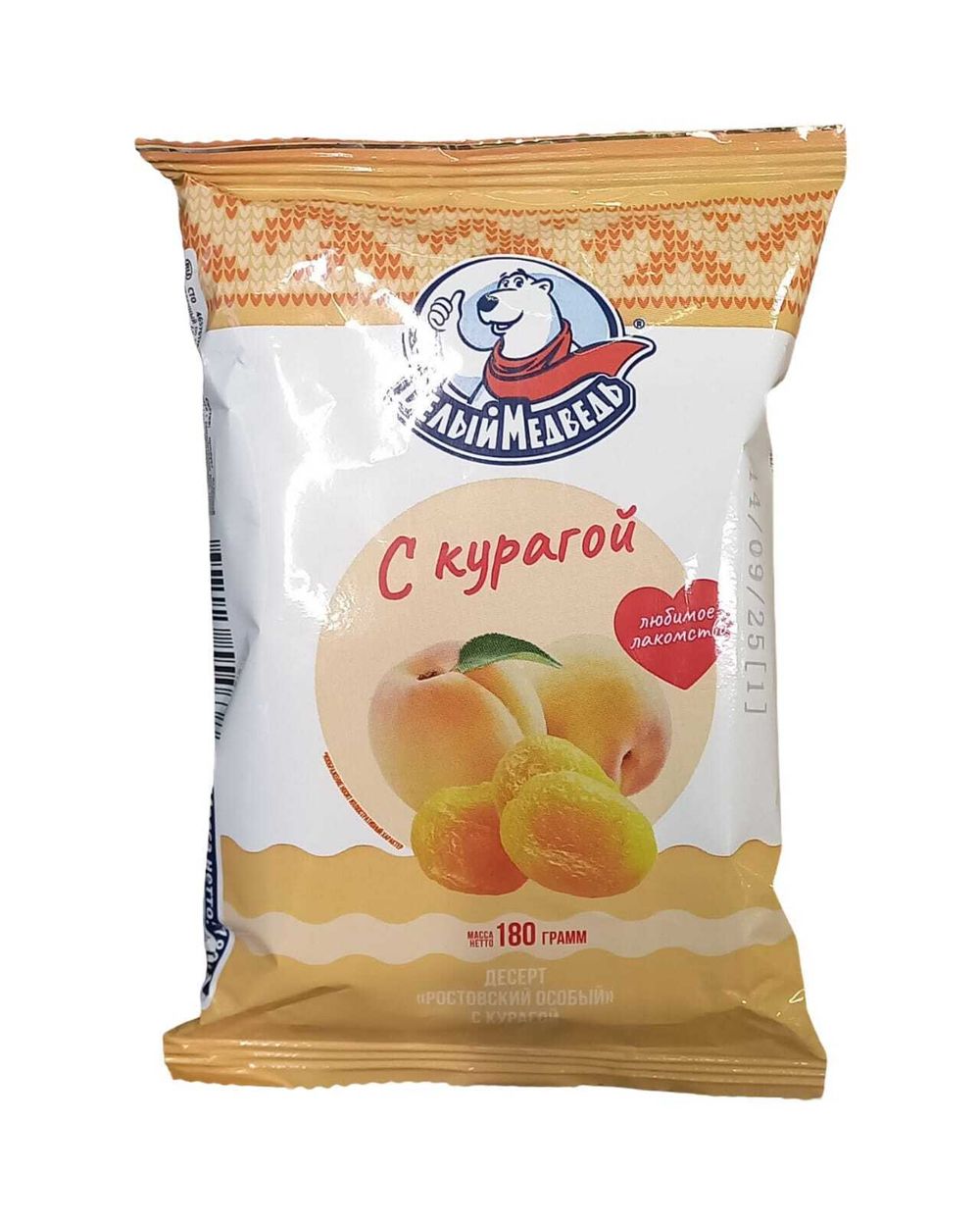 Творожная масса "Белый медведь" курага 180г