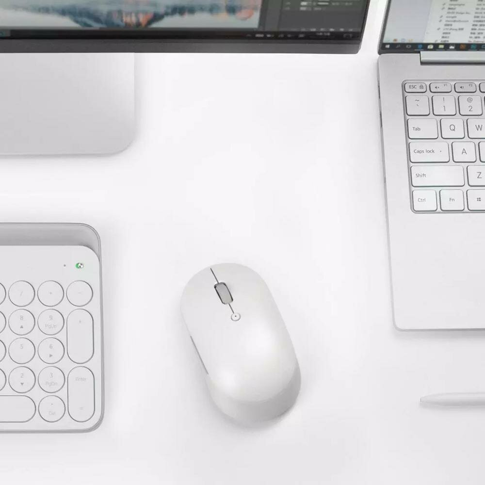 Xiaomi Беспроводная бесшумная мышь с двойным подключением Xiaomi Mi Mouse Silent Edition Dual Mode, Белый, WXSMSBMW02
