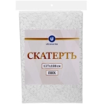Скатерть 137*180 см «Гармония», листочки, пвх, цвет белый