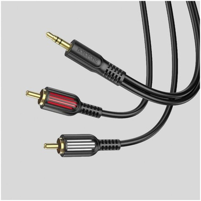 Кабель Borofone BL11 3.5 Jack(m) - 2xRCA(m) 1.5м Black