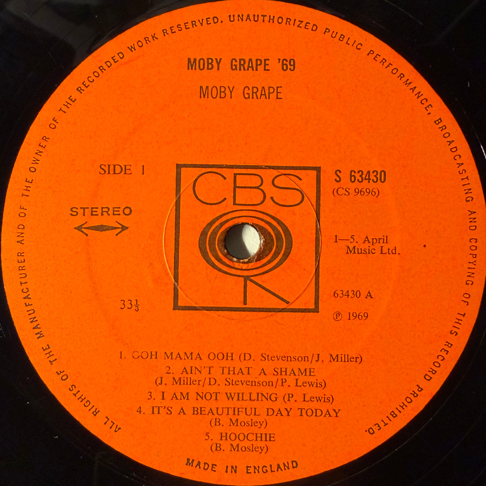 Moby Grape ‎– Moby Grape '69 (Англия 1969г.) Т