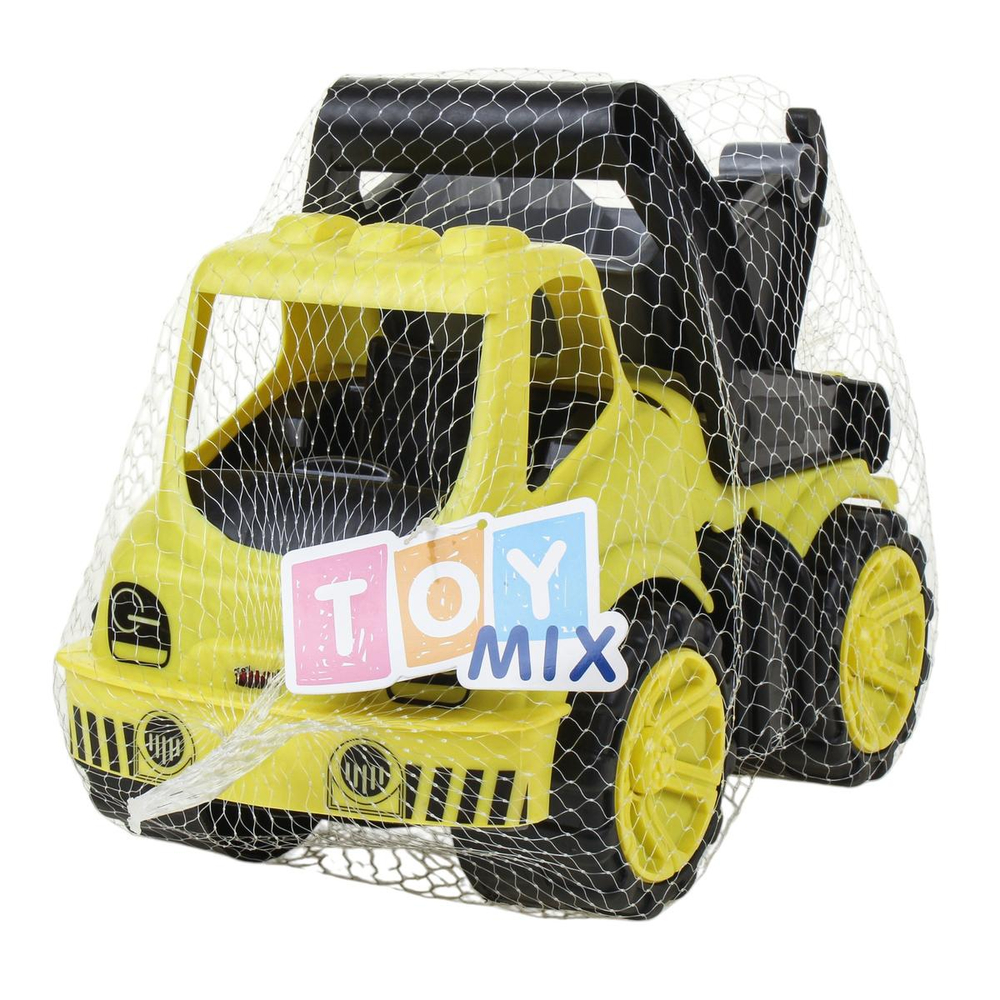 Пластмассовая игрушечная машина Toy Bibib "Большой Мусоровоз" желто-черный (29*19*25 см) сетка