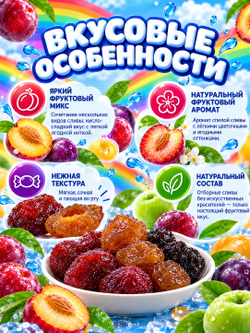 Микс экзотических сортов вяленой Сливы "Caihong Plum" 360 г