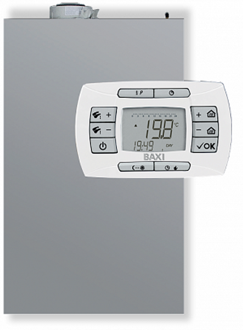 Котёл газовый настенный конденсационный, Baxi, LUNA IN PLUS 1.24, мощность, кВт-3,4-27,4, одноконтурный, камера сгорания-закрытая (для установки вне помещения)