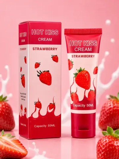 Крем-лубрикант HOT KISS с ароматом и легким согревающим эффектом 100ml (Клубника)