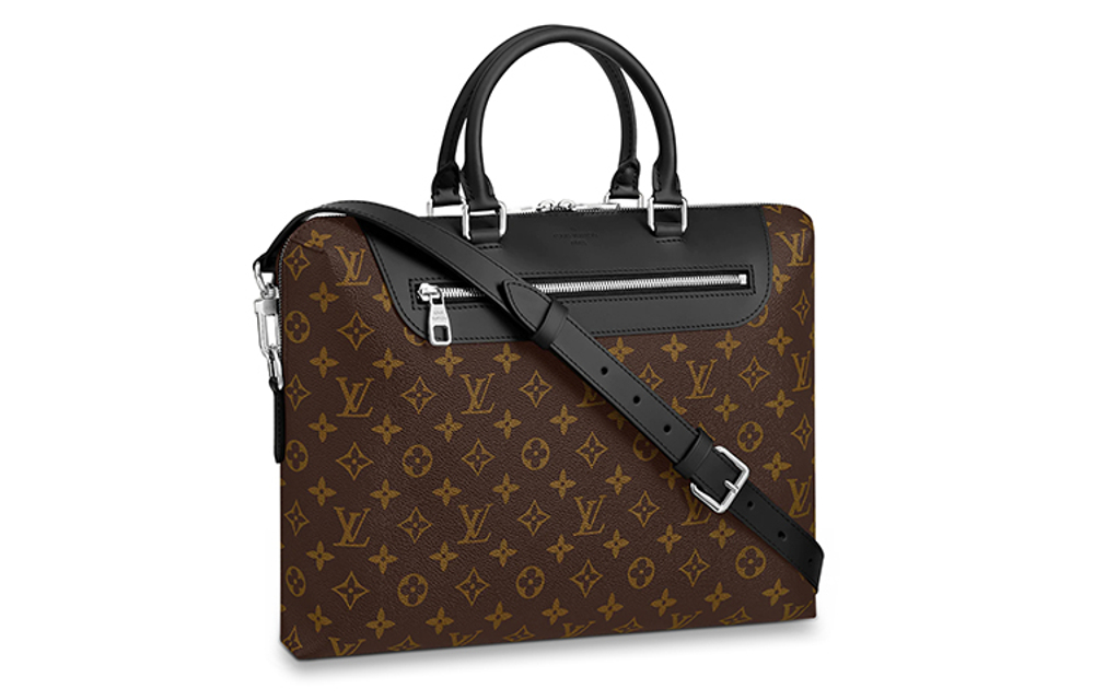 LOUIS VUITTON Calfskin Briefcase, Laptop Bag, Shoulder Bag, Crossbody Bag, Handbag Large Men"s